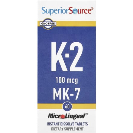 Vitamine K-2, 100 Mcg, Microlingual® Instant Oplosbare Tabletten, 60 Tabletten