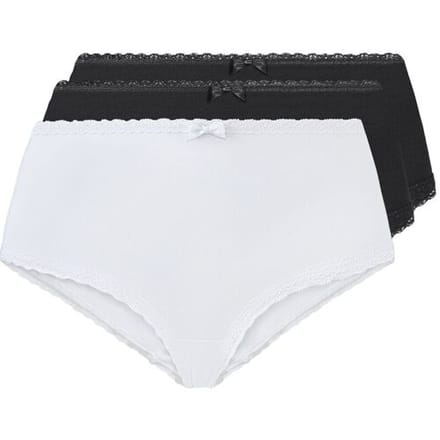 ESMARA 3 dames hipsters (Zwart/wit, S (36/38))