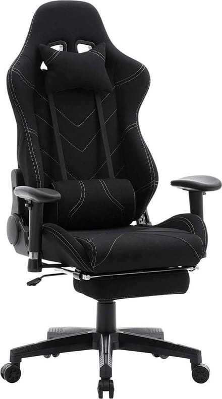 Gaming Stoel - Zwart - Ergonomisch - Verstelbaar - Met Voetsteun - Gamestoel