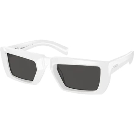 Prada Casual Comfortabele Rechthoekige Zonnebril Uniseks Zonnebril PR24YS4615S0 Basic Packaging-Eyeglass Case+Box,55,White white