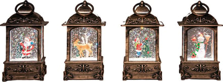 Anna's Collection - Lantaarn met glitterwater led op batterij 14x7....