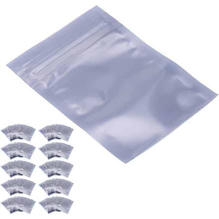 100Pcsset 6x9cm Antistatic Resealable Pouch Storage Bag for Electronic Accessories gray