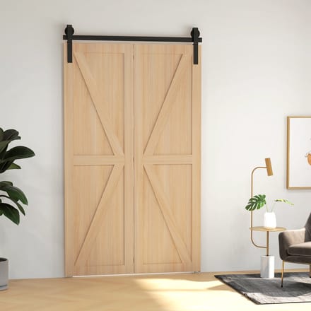 HOMCOM-Schuifdeurbeslagset - 122x0,5x4cm - Koolstofstaal - Zwart