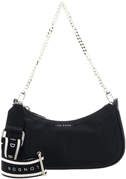 Ted Baker Leren schoudertas Laarna Webbing Leather Shoulder Bag Black zwart
