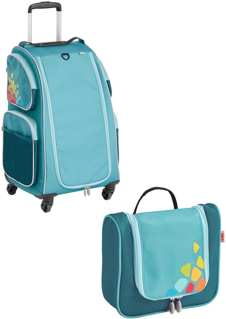 HABA Kinderkoffer Schranktrolley 4 Rollen und Kulturbeutel