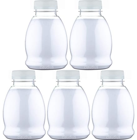 Scrubzout Kokos 375 - gram - Fles met transparante dop - Set van 5 stuks - Hydraterende Lichaamsscrub