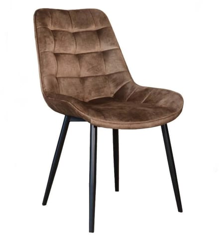 Eetkamerstoel De Vince cognac velvet eetstoel zetel