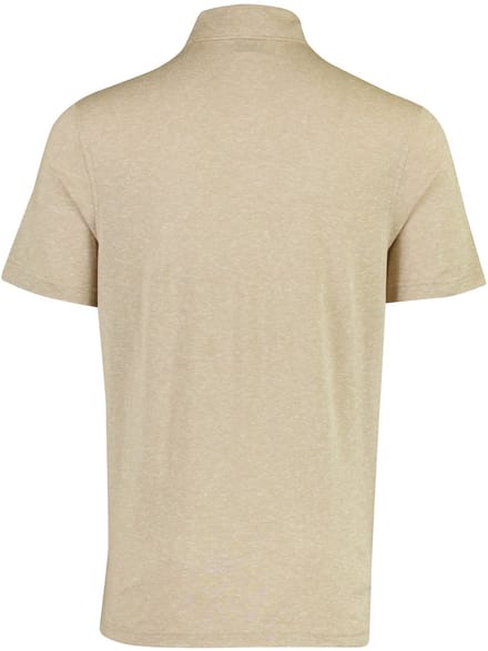 Poloshirt Bugatti beige gemeleerd 2 knoops linnen