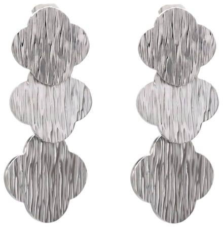 Oorbellen Klaver - RVS - 4 cm - Zilverkleurig