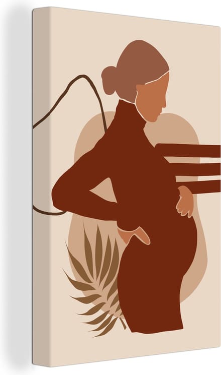 Canvas Schilderij Mama - Zwanger - Ouderschap - 40x60 cm - Wanddecoratie