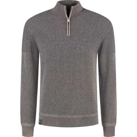 Fellows United Pullover half zip plated tuck Mid brown (52.1120 - 143)