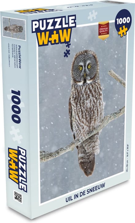 Puzzel Uil in de sneeuw - Legpuzzel - Puzzel 1000 stukjes volwassenen
