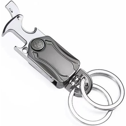 Multifunctionele sleutelhanger Mes Draaibare sleutelhanger Doosmes Flessenopener Sleutelhanger Sleutelhangers grijs