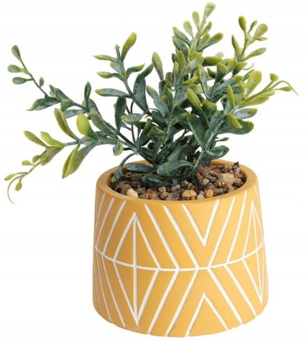 Koopman - Sier Kunstplant - Cement Bloempot - 9,5x16 cm