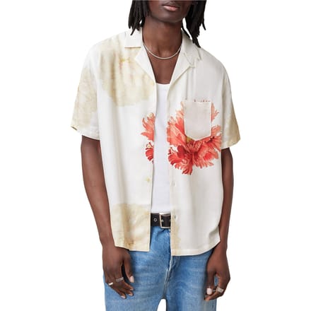 AllSaints Fleur Ss Shirt Black Größe: S | Casual hemden Outlet | Herren | Schwarz