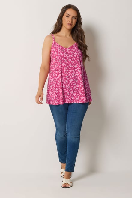Yours Roze Swingtop Met Bloemenprint Size 42