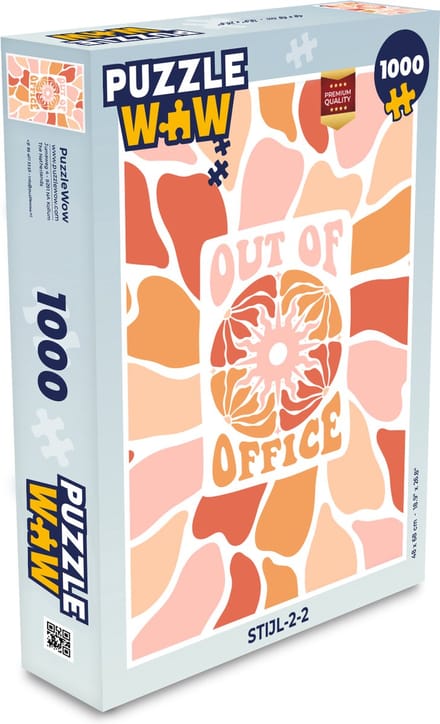 Puzzel Quotes - Out of office - Pastel - Legpuzzel - Puzzel 1000 stukjes volwassenen