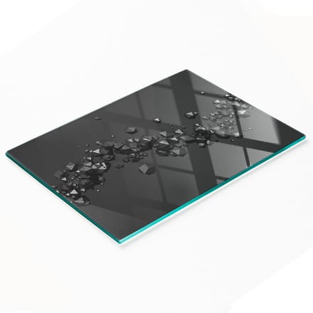 Geharde, multifunctionele, decoratieve 3D-snijplank van glas, 80x52 cm