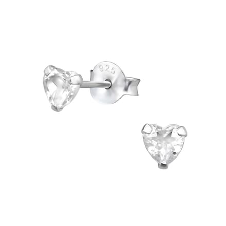Montebello Oorbellen Licia Witte Topaas - 925 Zilver - Hart - Ø4mm