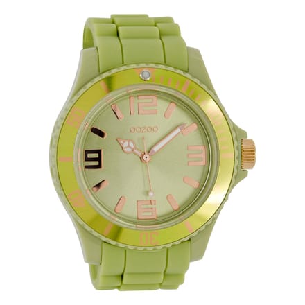 OOZOO Timepieces - Groene horloge met groene rubber band - C4350
