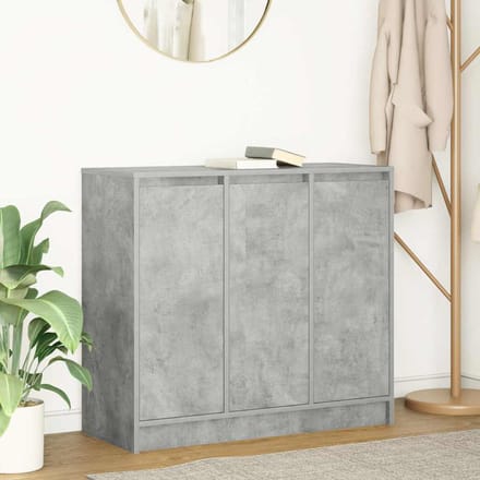 vidaXL - Dressoir - 85x34x76 - cm - bewerkt - hout - betongrijs