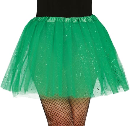 Fiestas Guirca - Glitter tutu groen - 40 cm - Carnavalskleding - Carnaval - carnavalskleding 2027 - Carnaval kostuum
