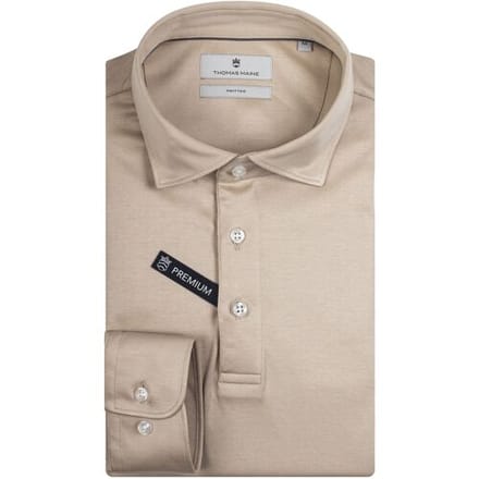 Thomas Maine Polo Premium Supima Cotton Interlock Long Sleeve Kitt / male