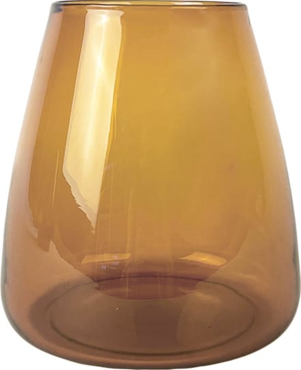 XLBoom Dim Smooth Small Vaas - Glas - Voor Binnen - Amber - 15×15×16,5cm