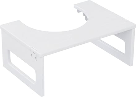 Toiletkrukje - inklapbaar - bamboe - antislip - wit