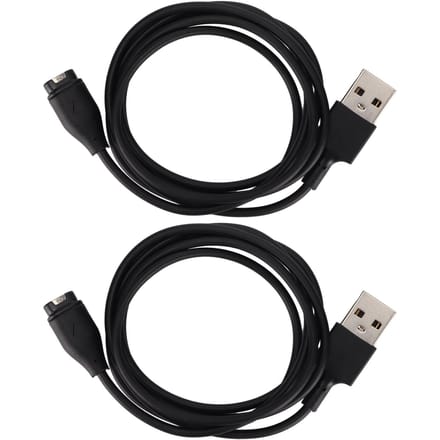 2pcs Câble de Chargeur Compatible pour Montre Intelligente Fitbit Fenix 6X Câble USB de Charge Adaptateur black