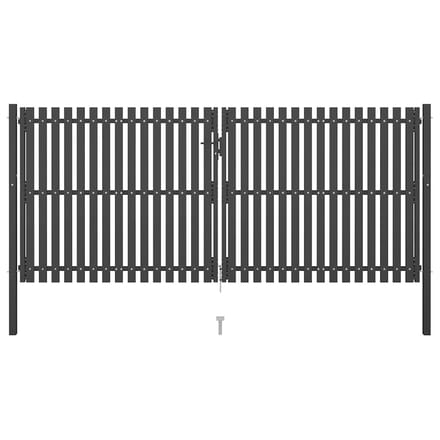 vidaXL - Tuinpoort - staal - 400x150 - cm - antraciet