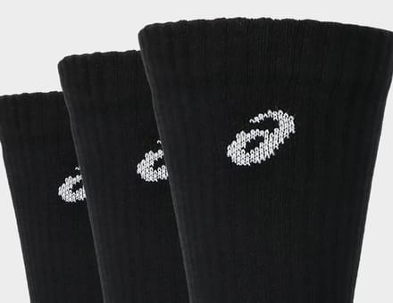 asics Sokken Crew Sock 3 pary Zwart 3033C298 - Maat 43-46