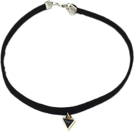 Korte choker ketting 30 cm + 5 cm verstelbaar met driehoek goudkleur