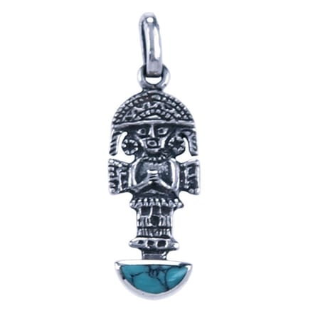 Zilveren Tumi ketting hanger - met steen