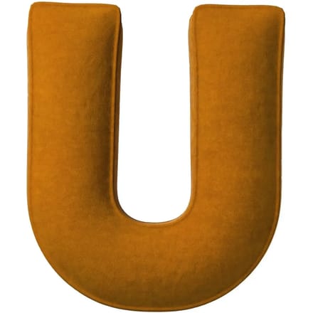 Kussen letter u Yellow Tipi Posh Velvet