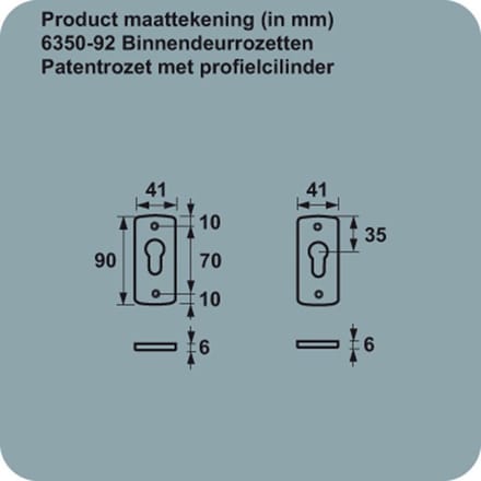 AXA Binnenbeslag - Patentrozet - Pc - F1 (Prijs per stuk)
