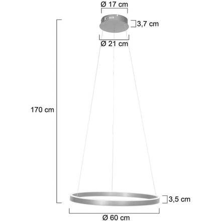 Steinhauer - hanglamp - Ringlux - staal - metaal - Ø 60cm - LED - 3502ST