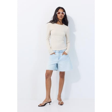 Stradivarius Basic T-shirt met lange mouw  Steen XL