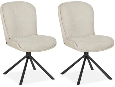 MX Sofa - Eetkamerstoel Trafford - Beige (set van 2 stoelen)