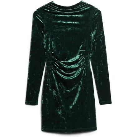 Korte jurk van fluweel met lange mouwen voor dames Superdry