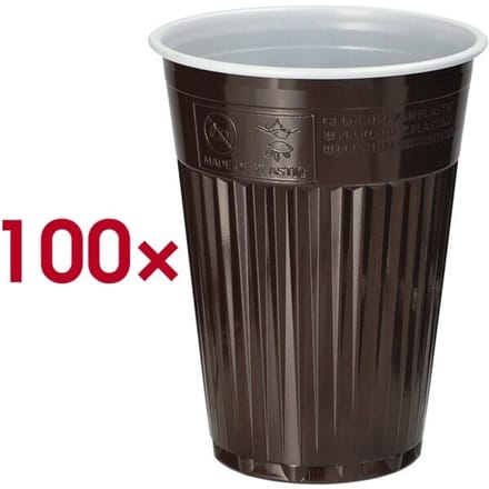 STARPAK Thermobekers kunststof 0,18 l bruin/wit, 100 stuks