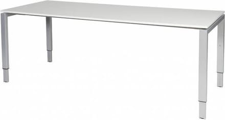 Verstelbaar Bureau - Domino 200x80 wit - alu frame