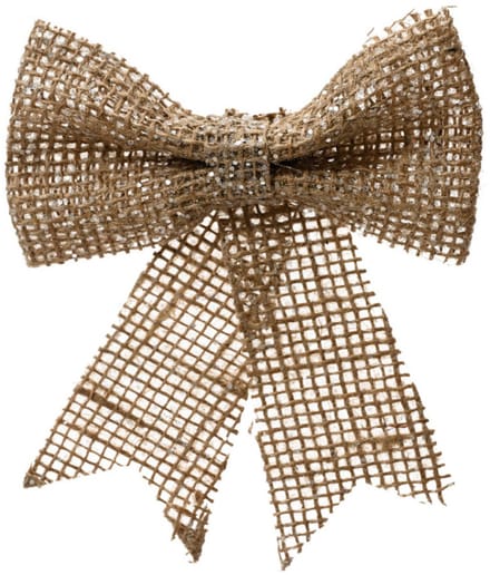 Decoris Kersthanger - strik - naturel - jute - glitters - 24 cm