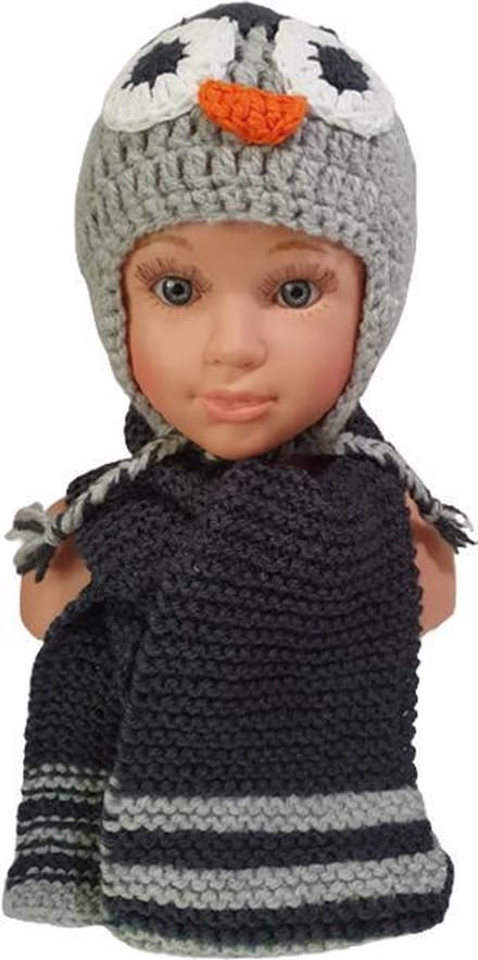 Toetie & Zo - Handgemaakte Muts en Sjaal - Vogel - Set - Baby - Kind - Multi - Gehaakt