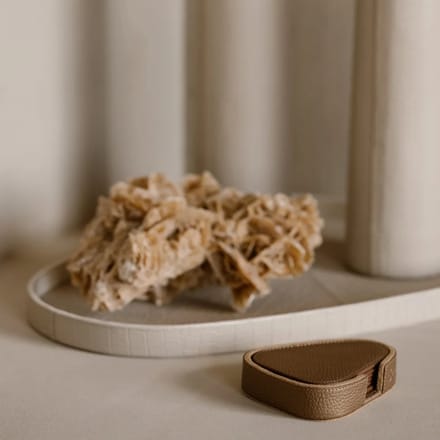 Chamada Sophie leren dienblad organisch croco M beige