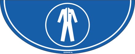 Beschermende kleding verplicht vloersticker M010 - 750 x 300 mm
