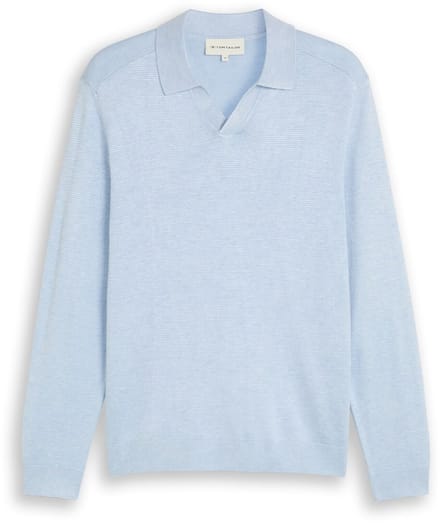 Tom Tailor - Gebreide trui met polokraag - Maat M - Pale Blue Mélange