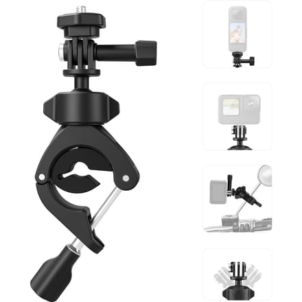 TELESIN TE-HBM-004 Camera Mount Clamp Mount Fietsstuur Adapter Mount 360 graden Draaibaar met zwart