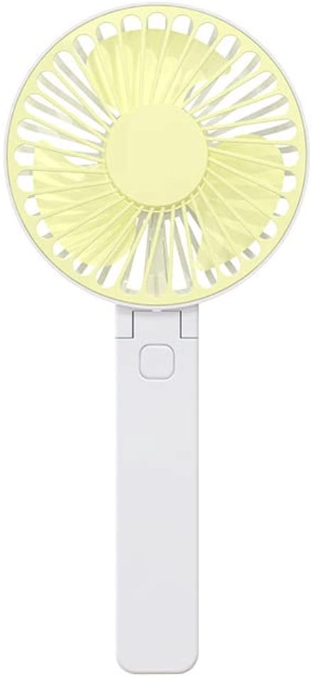 1-pack - Handventilator - Draagbare ventilator voor binnen/buiten - Kleine persoonlijke ventilator - Oplaadbare ventilator - Stille ventilator - Drie windsnelheden - USB-oplaadbaar - 20*9 cm - Geel