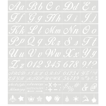 45PCS Stencils Letter en Nummer Sjabloon Herbruikbare Wasbare Alfabet Stencils Milieuvriendelijk 45PCS Type A transparant